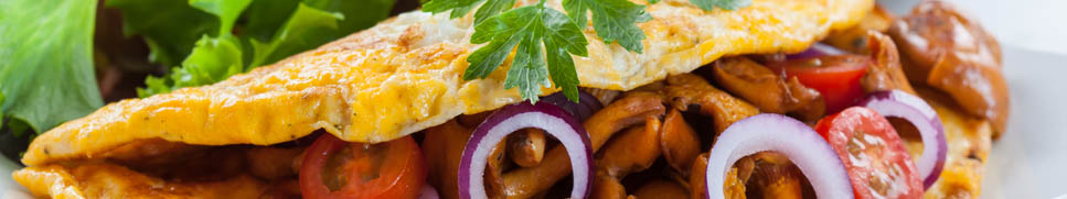 Gourmet breakfast vegetable omelette